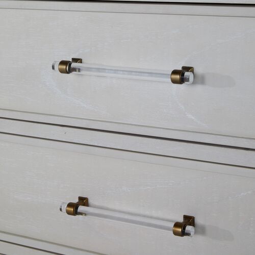 Alexandra 11-Drawer Dresser, Cerused White/Brass 9 Alexandra 11-Drawer Dresser, Cerused White/Brass