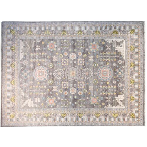 Sari Wool Khotan Rug, Gray, 9x12 1 Sari Wool Khotan Rug, Gray, 9x12