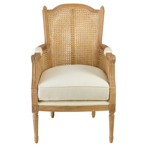Noreen Accent Chair, Natural/Off-White Linen 2 Noreen Accent Chair, Natural/Off-White Linen
