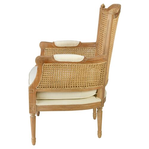 Noreen Accent Chair, Natural/Off-White Linen 3 Noreen Accent Chair, Natural/Off-White Linen