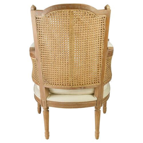 Noreen Accent Chair, Natural/Off-White Linen 4 Noreen Accent Chair, Natural/Off-White Linen