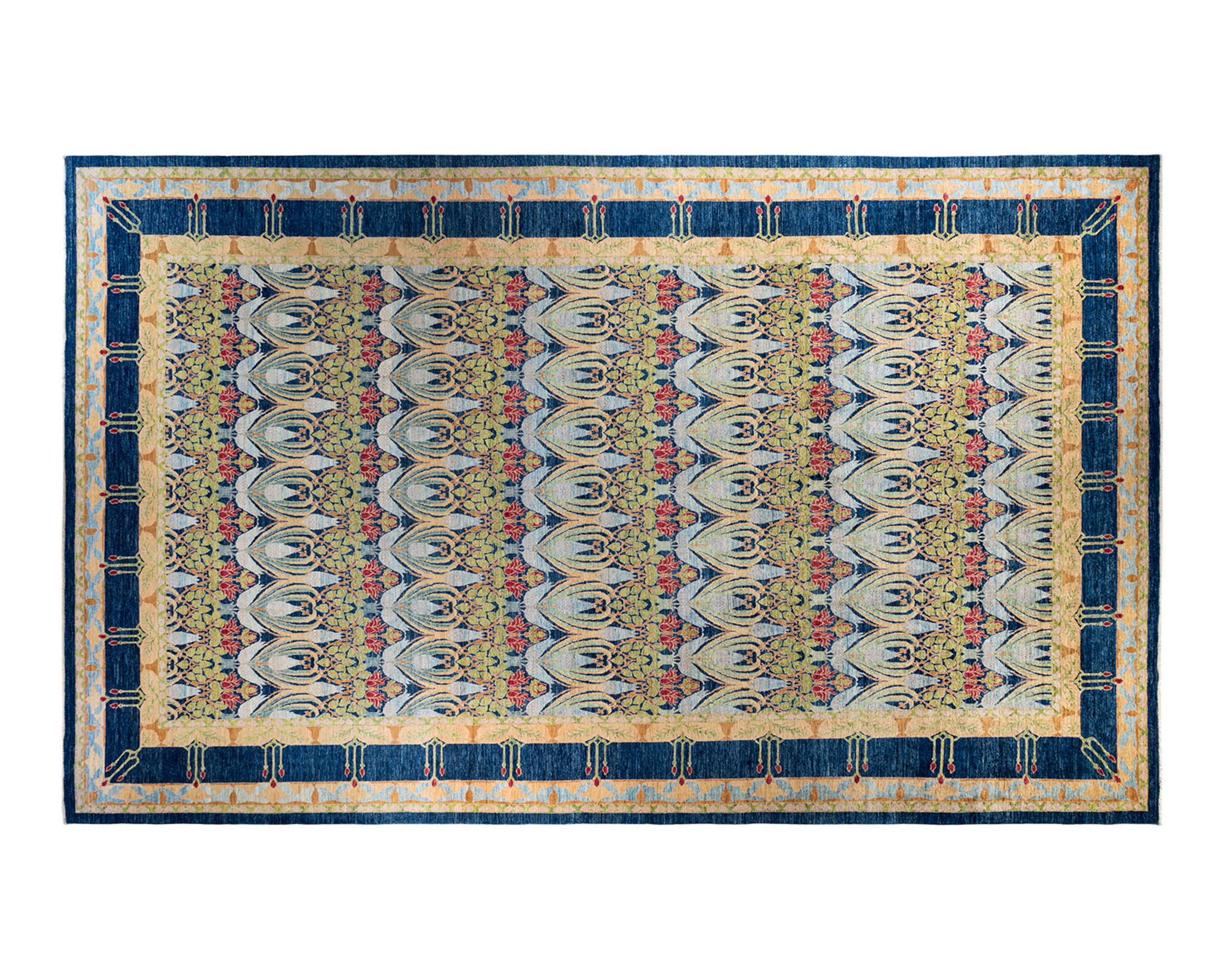 One-of-a-Kind Hand-Knotted Blue Rug, 19'6" x 11'6" 1 One-of-a-Kind Hand-Knotted Blue Rug, 19'6" x 11'6"