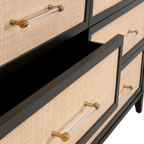 Dalton Rattan 6-Drawer Dresser, Brushed Black/Natural 5 Dalton Rattan 6-Drawer Dresser, Brushed Black/Natural