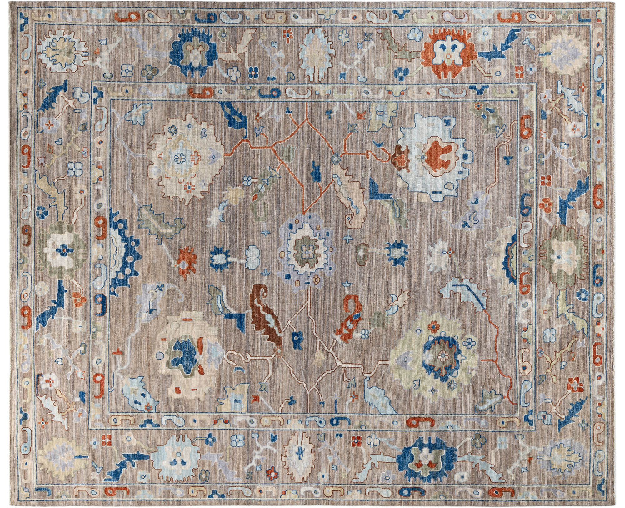 One-of-a-Kind Hand-Knotted Beige Rug, 8'2" x 9'9" 1 One-of-a-Kind Hand-Knotted Beige Rug, 8'2" x 9'9"