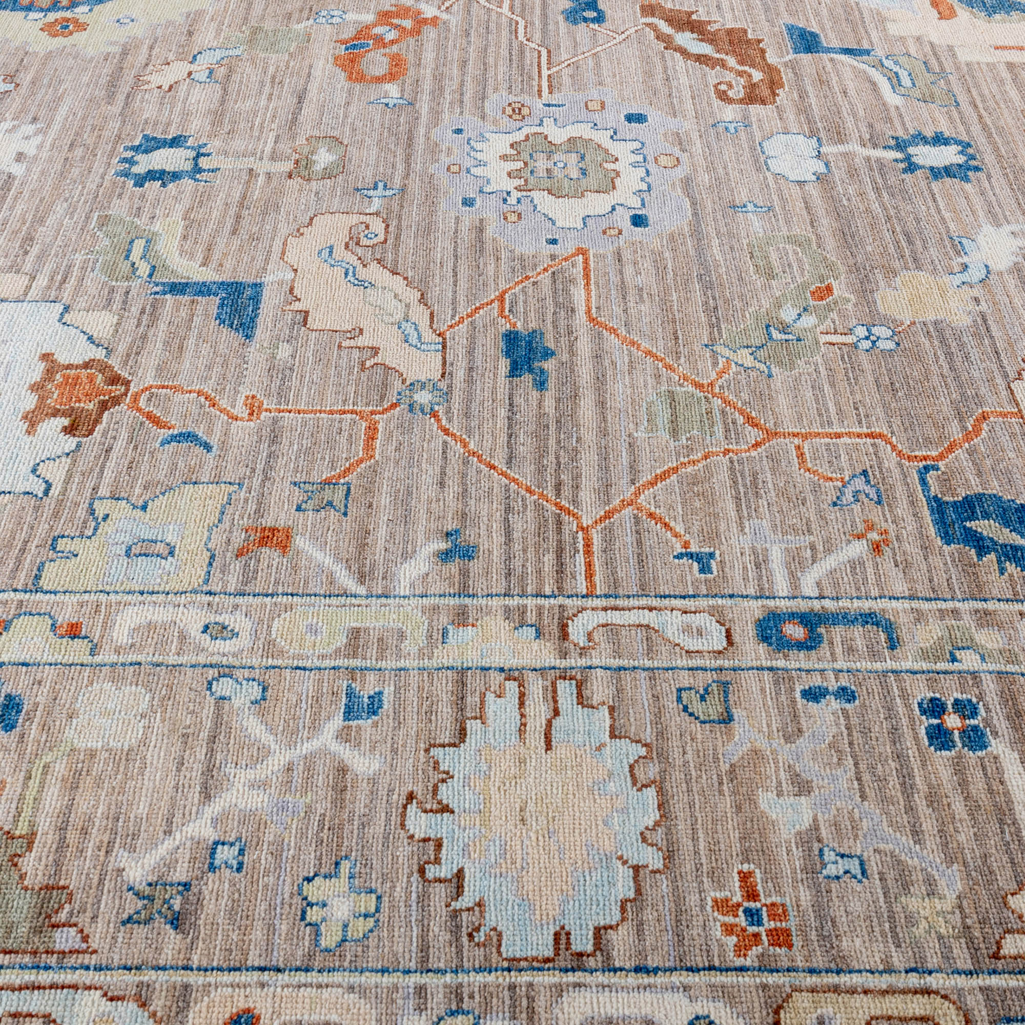 One-of-a-Kind Hand-Knotted Beige Rug, 8'2" x 9'9" 4 One-of-a-Kind Hand-Knotted Beige Rug, 8'2" x 9'9"
