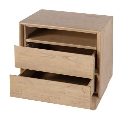 Jade Wood Panel 2-Drawer Nightstand 3 Jade Wood Panel 2-Drawer Nightstand