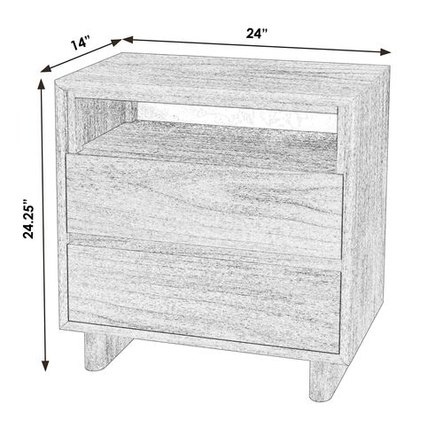 Jade Wood Panel 2-Drawer Nightstand 9 Jade Wood Panel 2-Drawer Nightstand