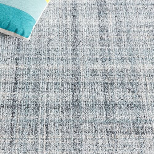 Herod Hand Tufted Rug, Aqua/Grey 6 Herod Hand Tufted Rug, Aqua/Grey