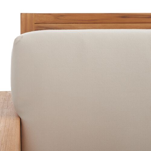 Huxley Teak 3-Seat Outdoor Sofa, Natural/White 3 Huxley Teak 3-Seat Outdoor Sofa, Natural/White