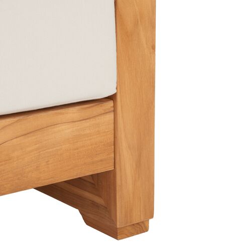 Huxley Teak 3-Seat Outdoor Sofa, Natural/White 4 Huxley Teak 3-Seat Outdoor Sofa, Natural/White