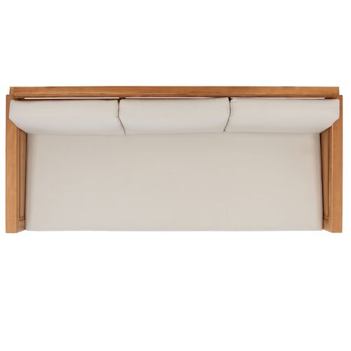 Huxley Teak 3-Seat Outdoor Sofa, Natural/White 5 Huxley Teak 3-Seat Outdoor Sofa, Natural/White