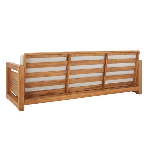 Huxley Teak 3-Seat Outdoor Sofa, Natural/White 8 Huxley Teak 3-Seat Outdoor Sofa, Natural/White