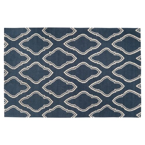 8'x11' Zeus Flat-Weave Rug, Blue 1 8'x11' Zeus Flat-Weave Rug, Blue