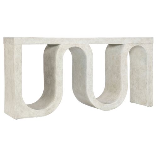 Melange Snaked Console Table, Ivory 2 Melange Snaked Console Table, Ivory