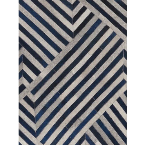Edson Hide Rug, Ivory/Navy 2 Edson Hide Rug, Ivory/Navy