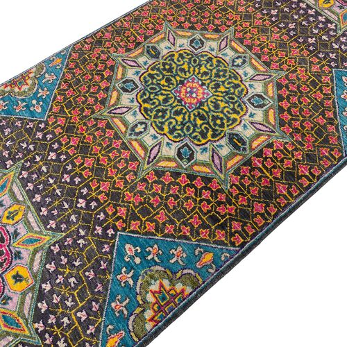 3'x10' Sari Wool Mamluk Rug, Charcoal 2 3'x10' Sari Wool Mamluk Rug, Charcoal