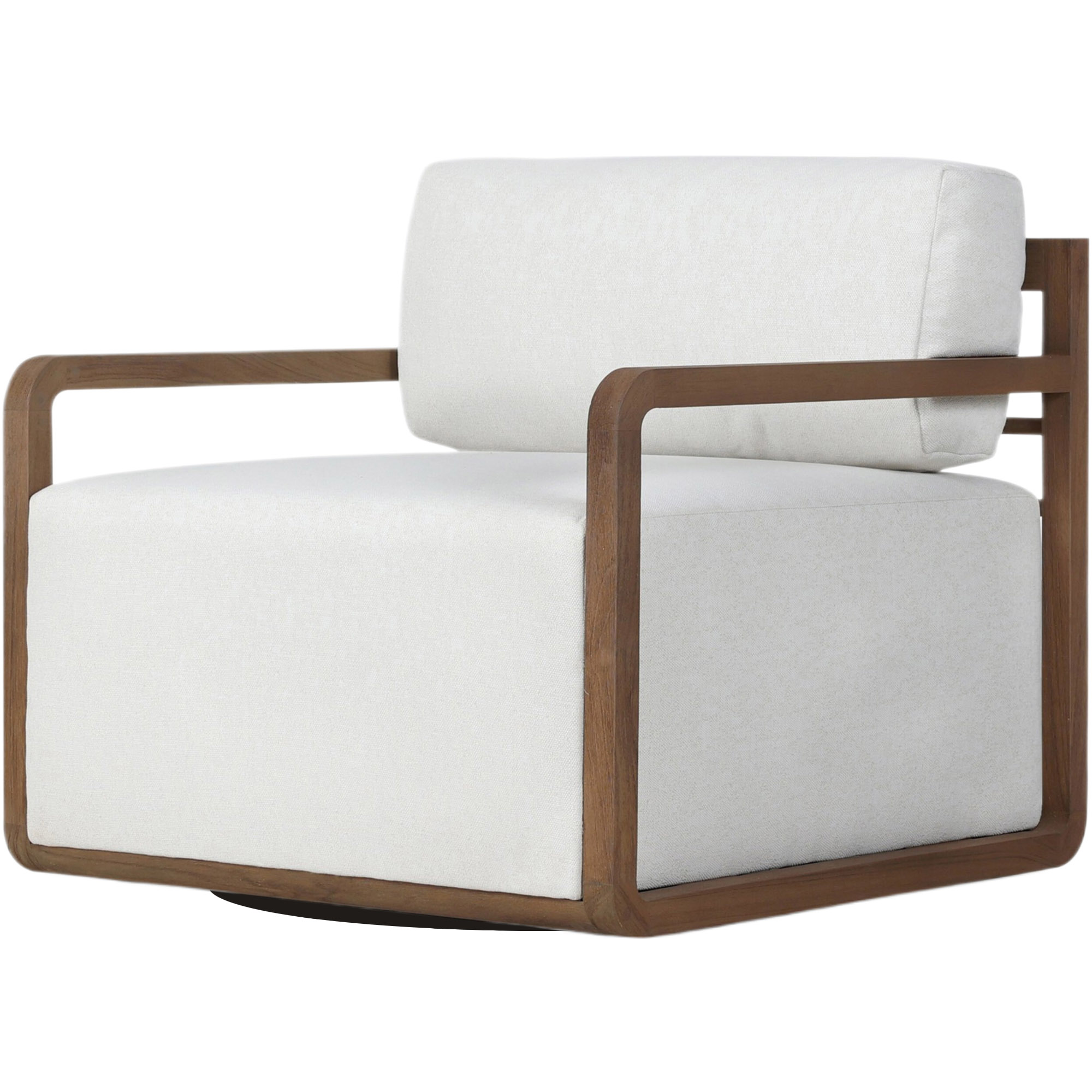 Acadia Outdoor Teak Swivel Chair, Alessi Linen