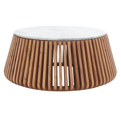 Quintessa Marble Top Coffee Table, Natural/Light Grey 1 Quintessa Marble Top Coffee Table, Natural/Light Grey