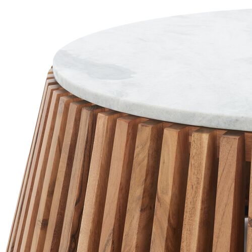Quintessa Marble Top Coffee Table, Natural/Light Grey 3 Quintessa Marble Top Coffee Table, Natural/Light Grey