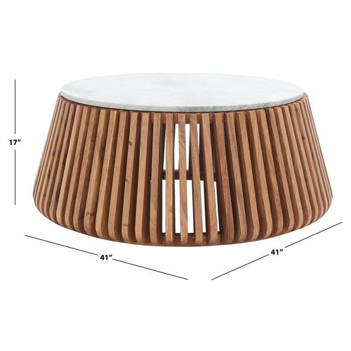 Quintessa Marble Top Coffee Table, Natural/Light Grey 6 Quintessa Marble Top Coffee Table, Natural/Light Grey
