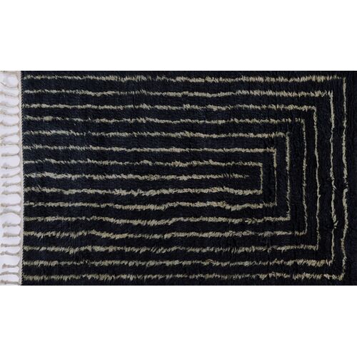Lassi Hand Woven Wool Rug, Navy 1 Lassi Hand Woven Wool Rug, Navy