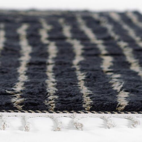 Lassi Hand Woven Wool Rug, Navy 4 Lassi Hand Woven Wool Rug, Navy