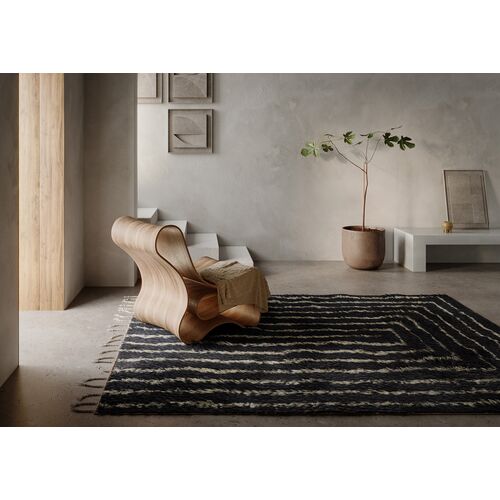 Lassi Hand Woven Wool Rug, Navy 5 Lassi Hand Woven Wool Rug, Navy