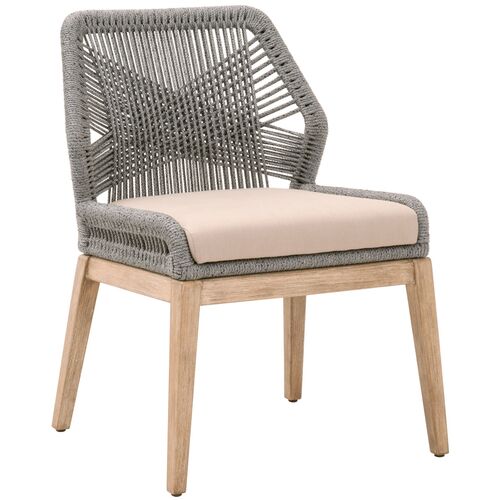 S/2 Easton Rope Side Chairs, Platinum/Light Gray 2 S/2 Easton Rope Side Chairs, Platinum/Light Gray
