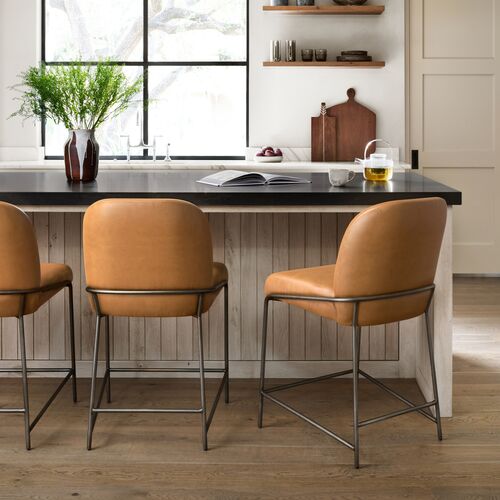 Nikoli Leather Counter Stool, Butterscotch 9 Nikoli Leather Counter Stool, Butterscotch