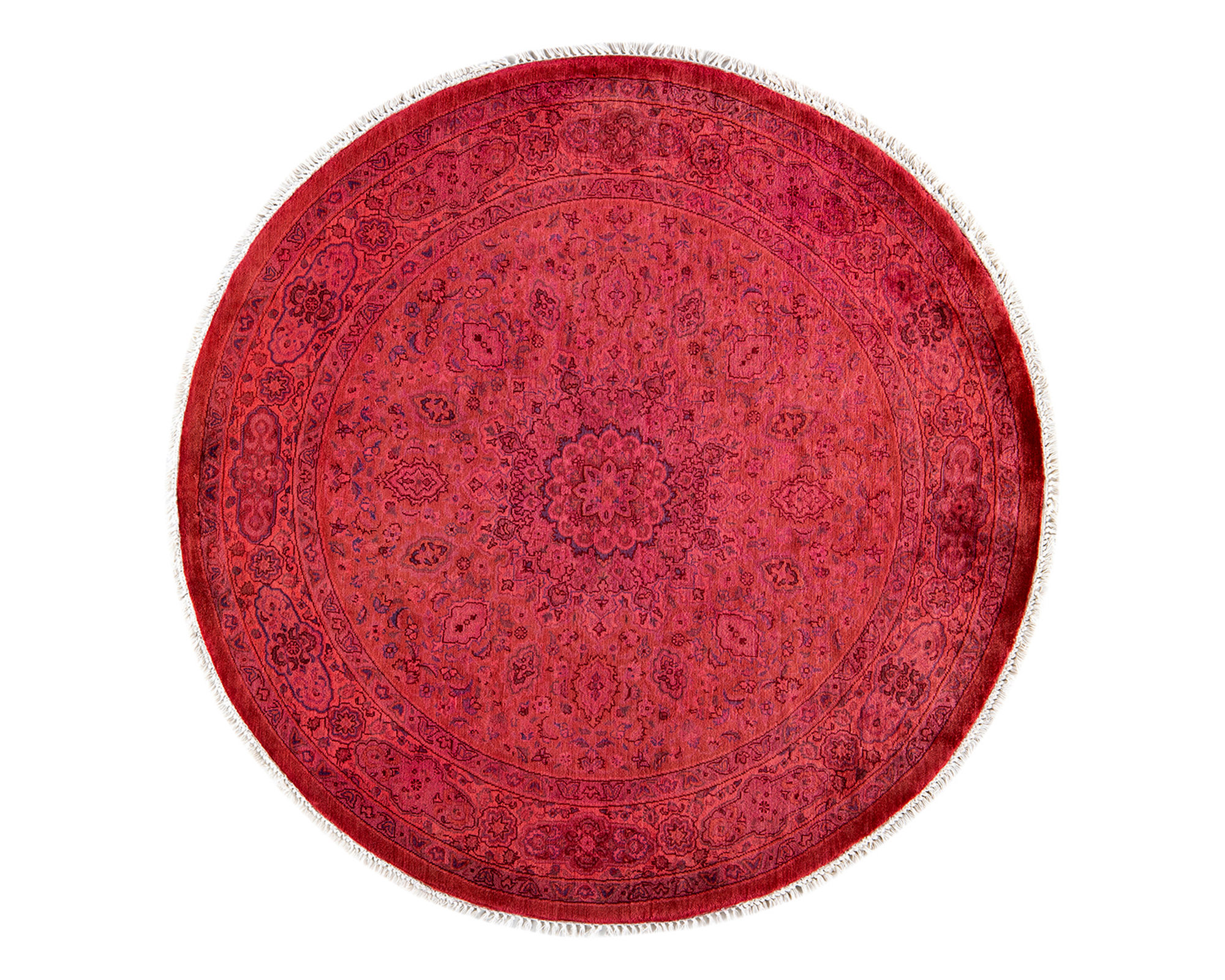 One-of-a-Kind Hand-Knotted Pink Rug, 4'3" x 4'3" 1 One-of-a-Kind Hand-Knotted Pink Rug, 4'3" x 4'3"