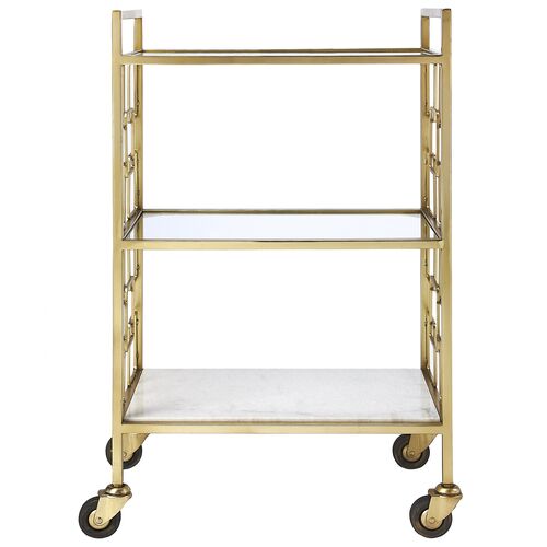 Owen Bar Cart, Polished Gold 2 Owen Bar Cart, Polished Gold