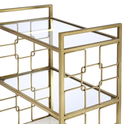 Owen Bar Cart, Polished Gold 4 Owen Bar Cart, Polished Gold