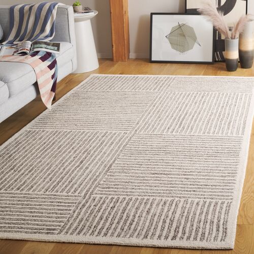 Giulia Hand Tufted Wool/Jue Rug, Ivory/Grey 2 Giulia Hand Tufted Wool/Jue Rug, Ivory/Grey
