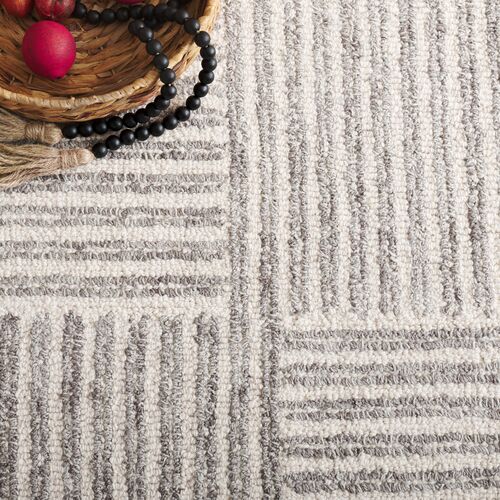 Giulia Hand Tufted Wool/Jue Rug, Ivory/Grey 6 Giulia Hand Tufted Wool/Jue Rug, Ivory/Grey