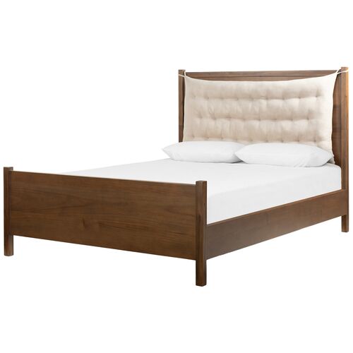 Sandra Tufted Cushion Bed, Sand/Saddle Tan