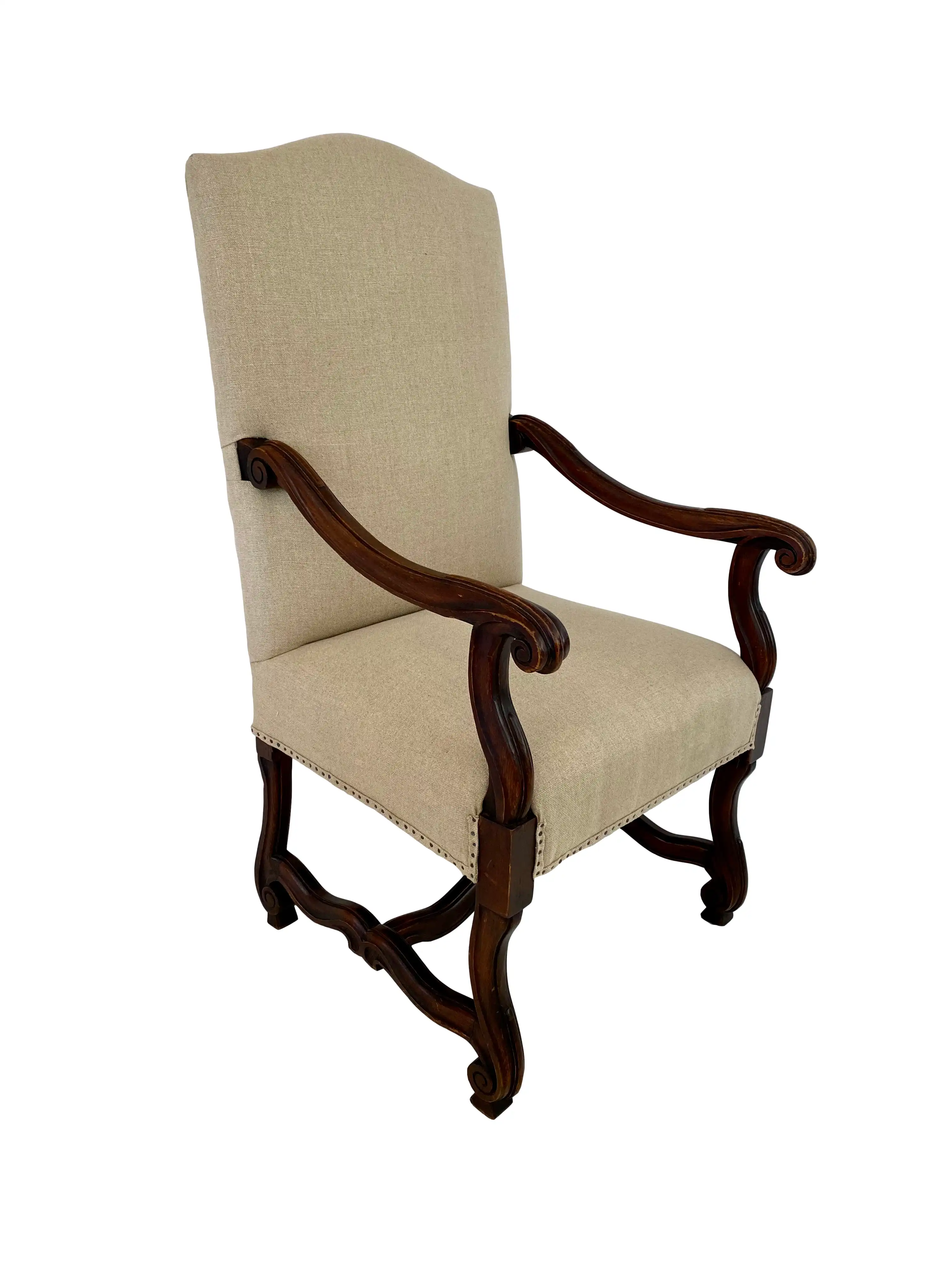 19th C French Oak Throne Armchairs/ Pair 2 19th C French Oak Throne Armchairs/ Pair