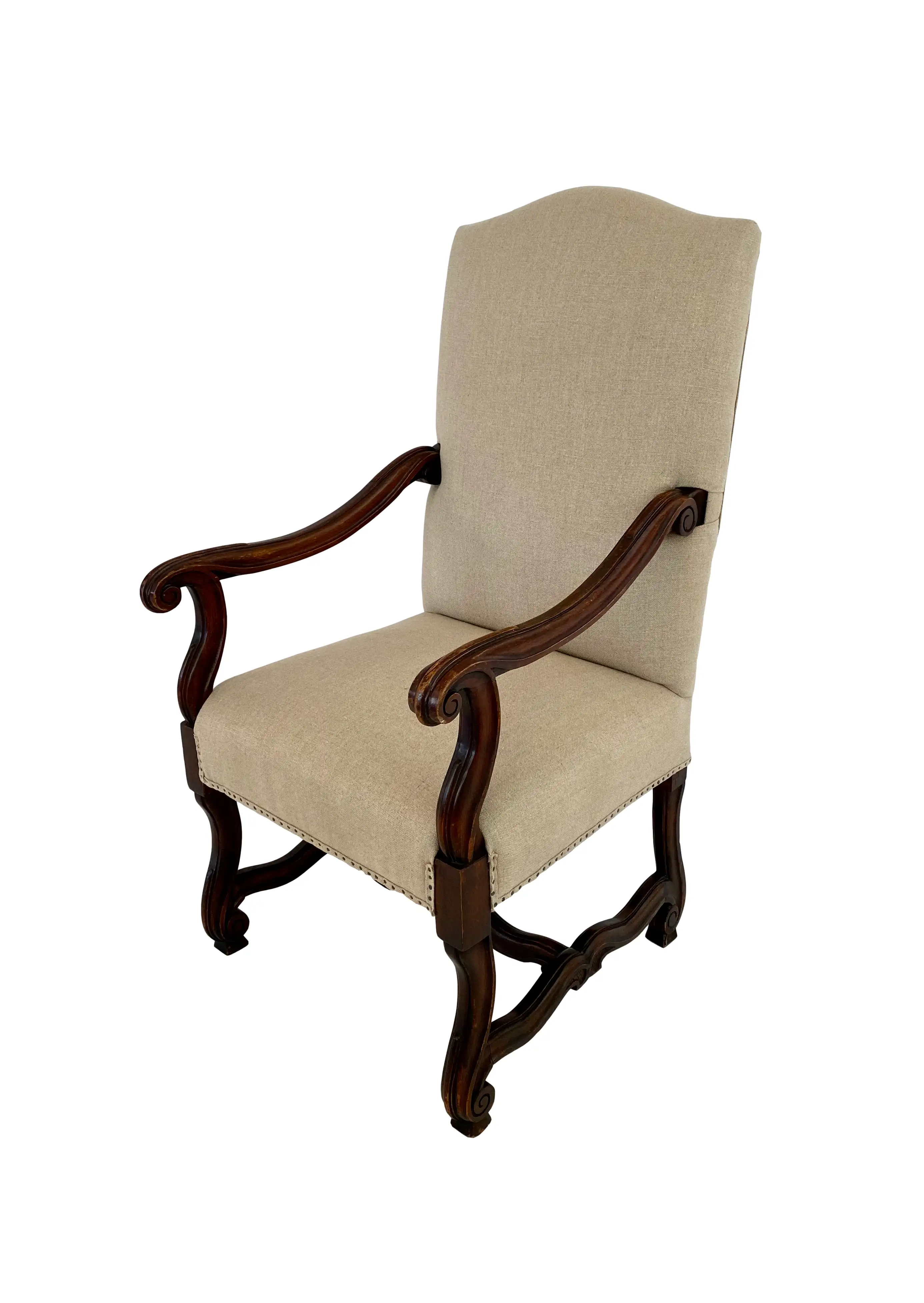 19th C French Oak Throne Armchairs/ Pair 5 19th C French Oak Throne Armchairs/ Pair