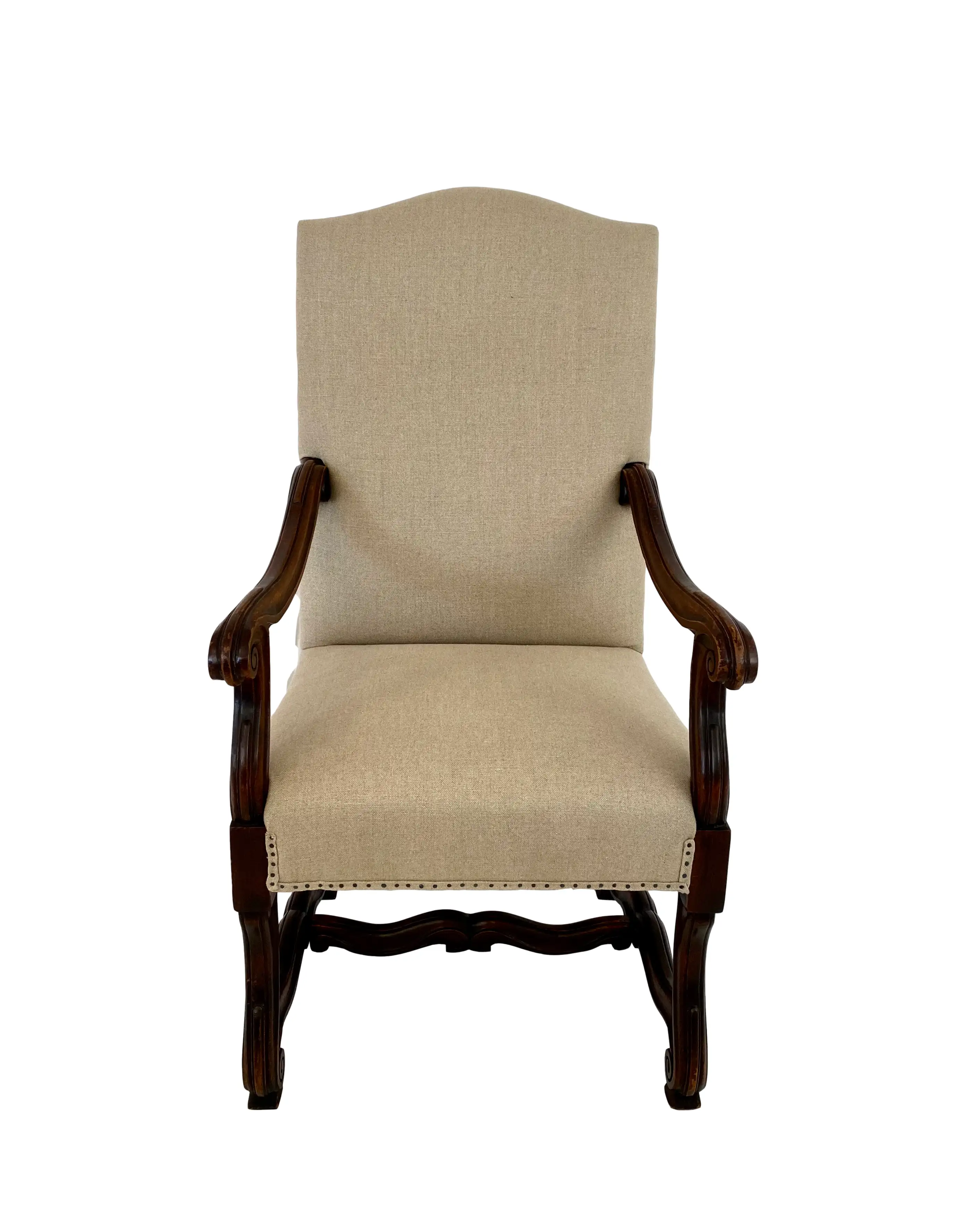 19th C French Oak Throne Armchairs/ Pair 7 19th C French Oak Throne Armchairs/ Pair