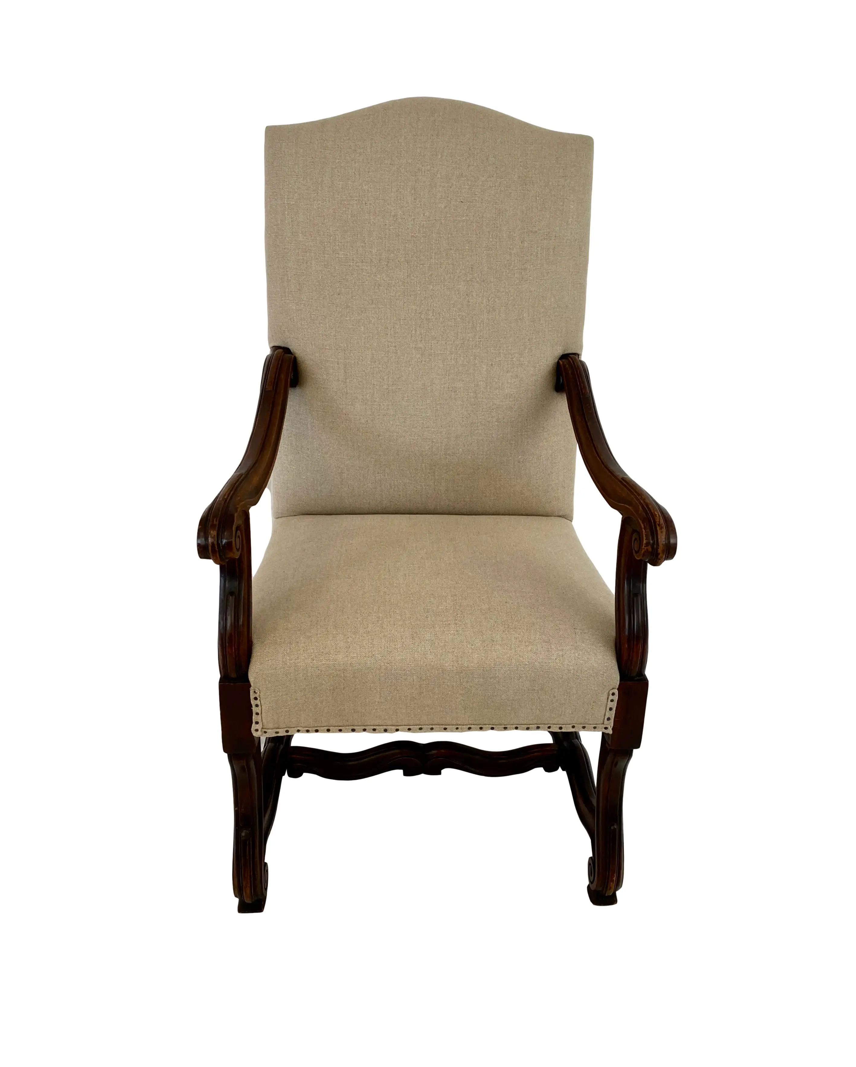 19th C French Oak Throne Armchairs/ Pair 8 19th C French Oak Throne Armchairs/ Pair