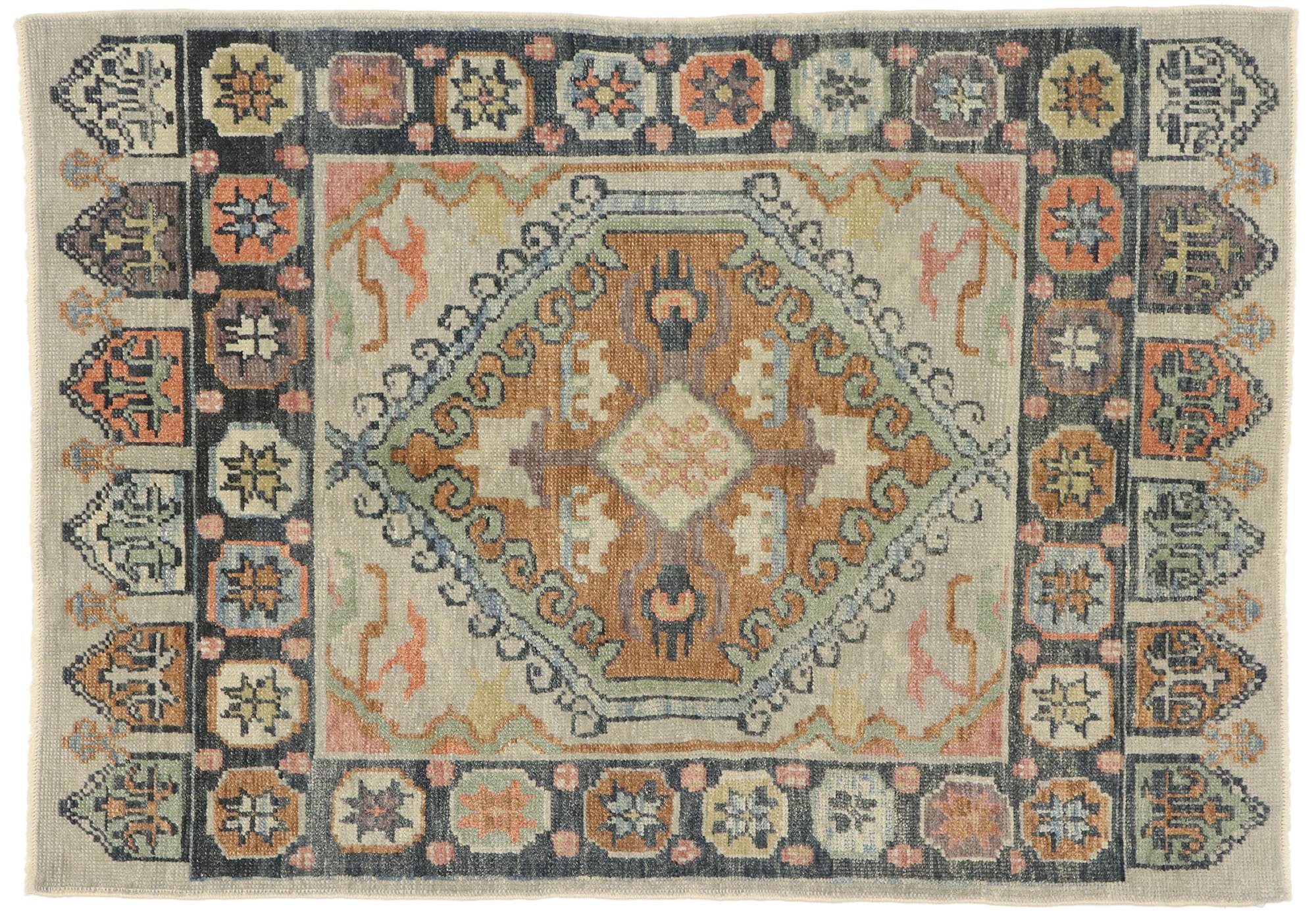 4' x 5'7" Turkish Oushak Rug 1 4' x 5'7" Turkish Oushak Rug