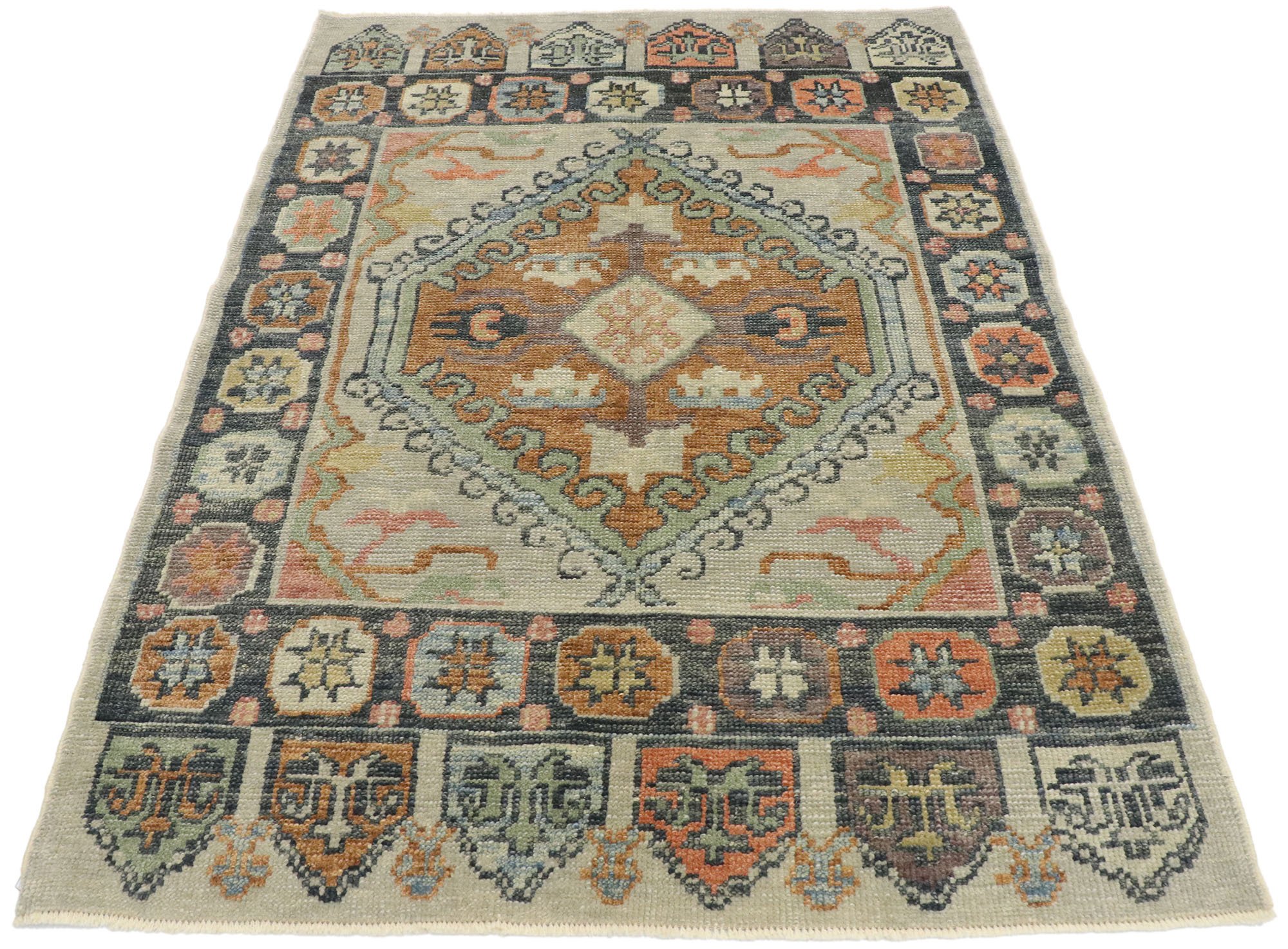 4' x 5'7" Turkish Oushak Rug 3 4' x 5'7" Turkish Oushak Rug