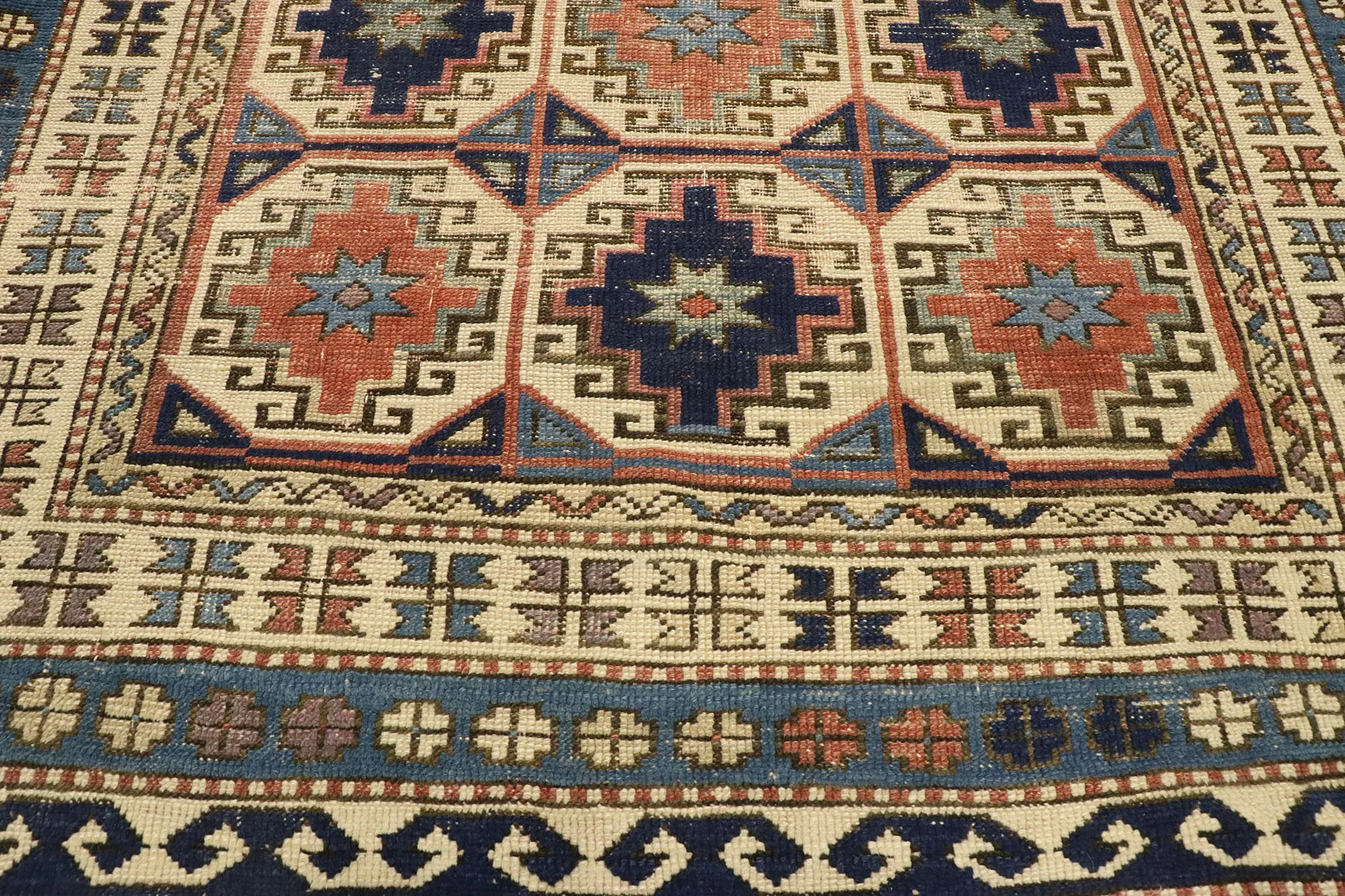 Antique Moghan Kazak Rug, 4'00 x 5'01 4 Antique Moghan Kazak Rug, 4'00 x 5'01