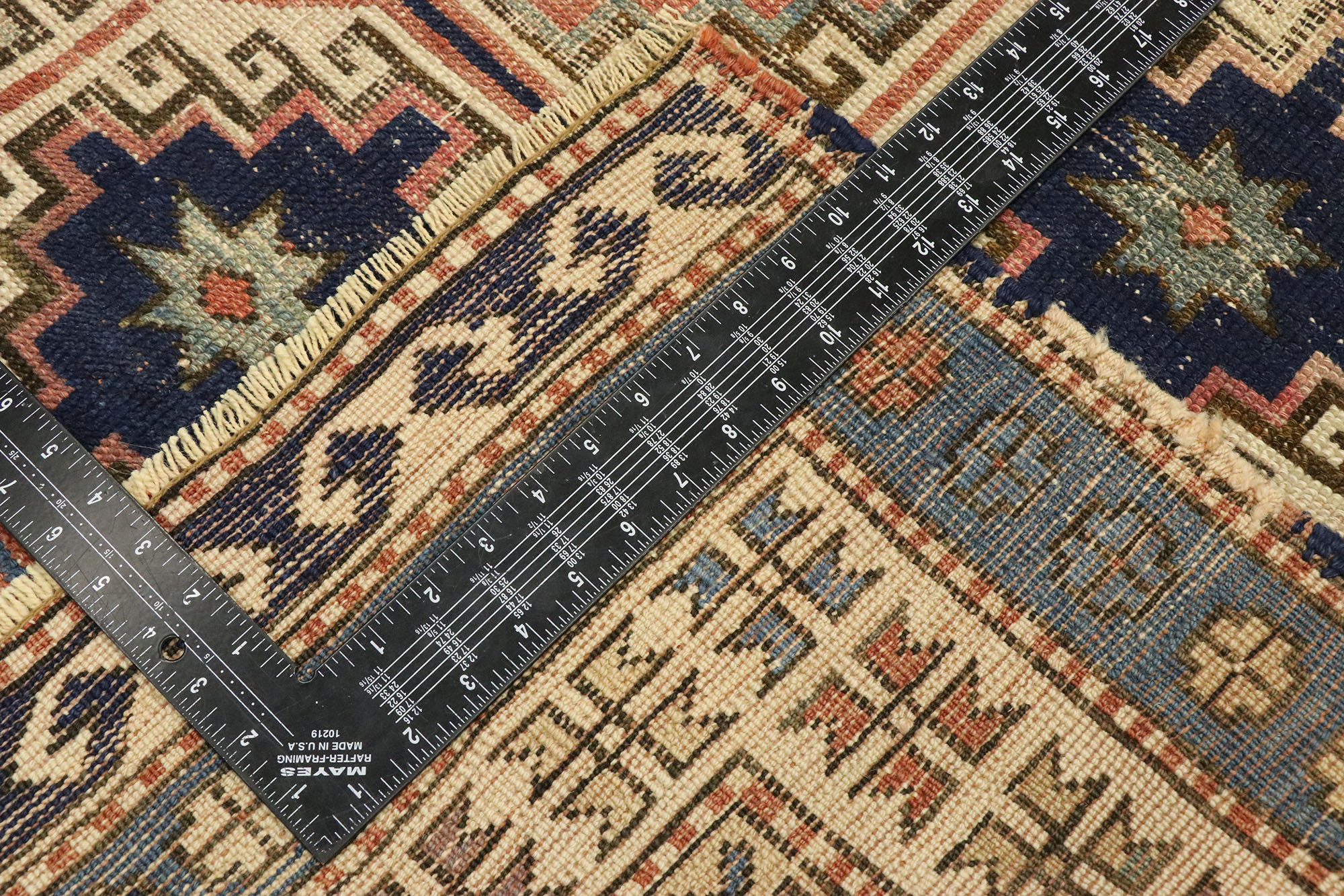 Antique Moghan Kazak Rug, 4'00 x 5'01 5 Antique Moghan Kazak Rug, 4'00 x 5'01