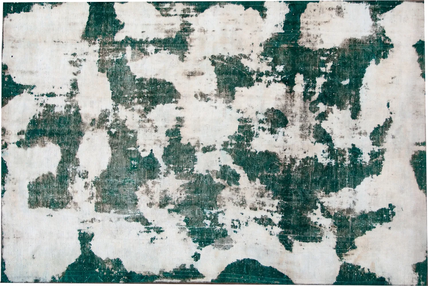 Vintage Abstract Green Wool Rug 1 Vintage Abstract Green Wool Rug
