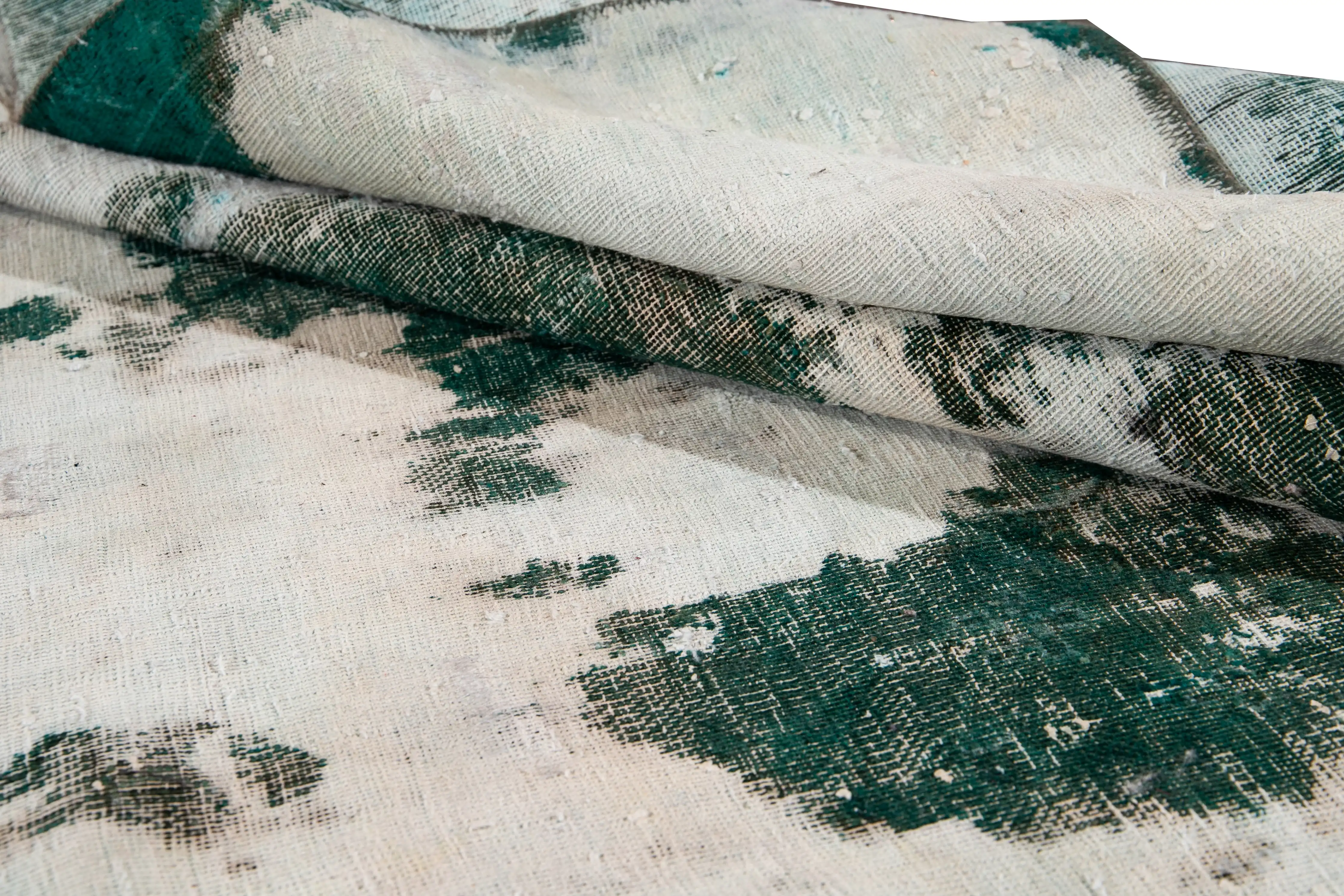 Vintage Abstract Green Wool Rug 5 Vintage Abstract Green Wool Rug