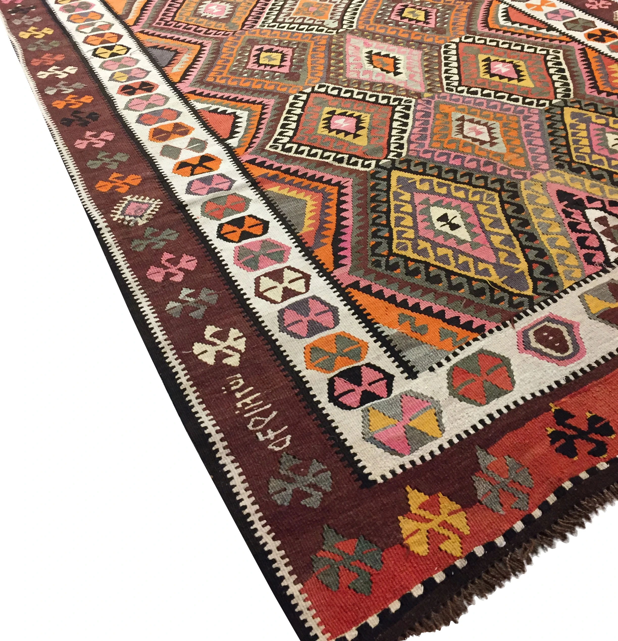 Turkish Kilim Runner, 5'9" x 14'7" 2 Turkish Kilim Runner, 5'9" x 14'7"