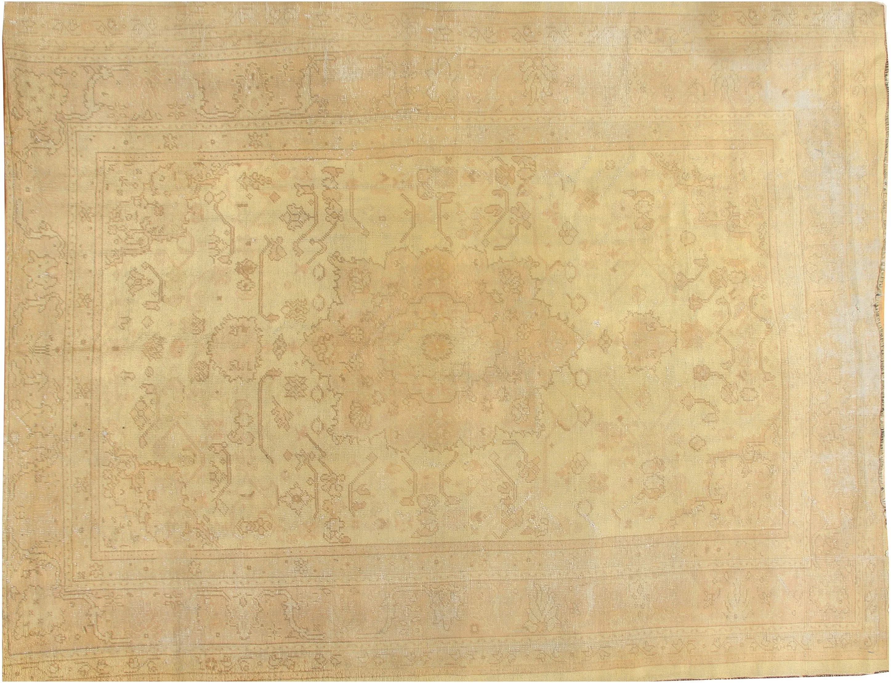 Shabby Chic Oushak Rug, 8'11 X 11'10 1 Shabby Chic Oushak Rug, 8'11 X 11'10