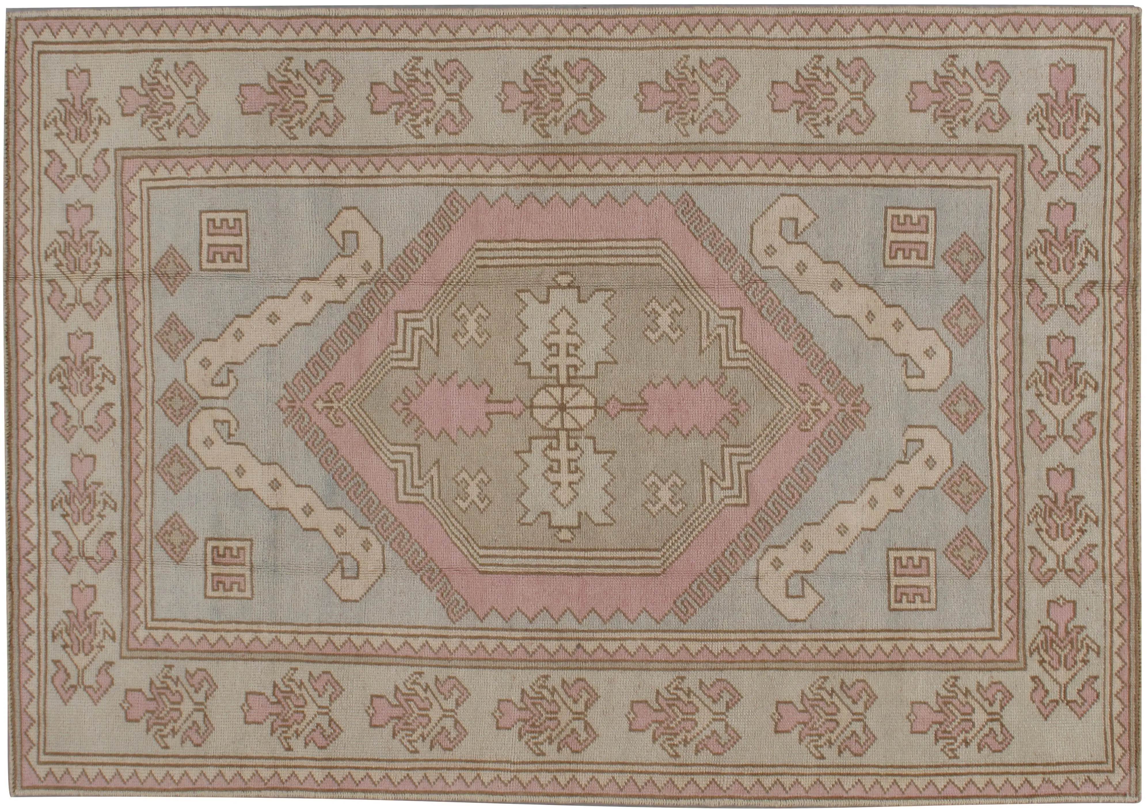 Turkish Oushak Rug 4'7" X 6'7" 1 Turkish Oushak Rug 4'7" X 6'7"