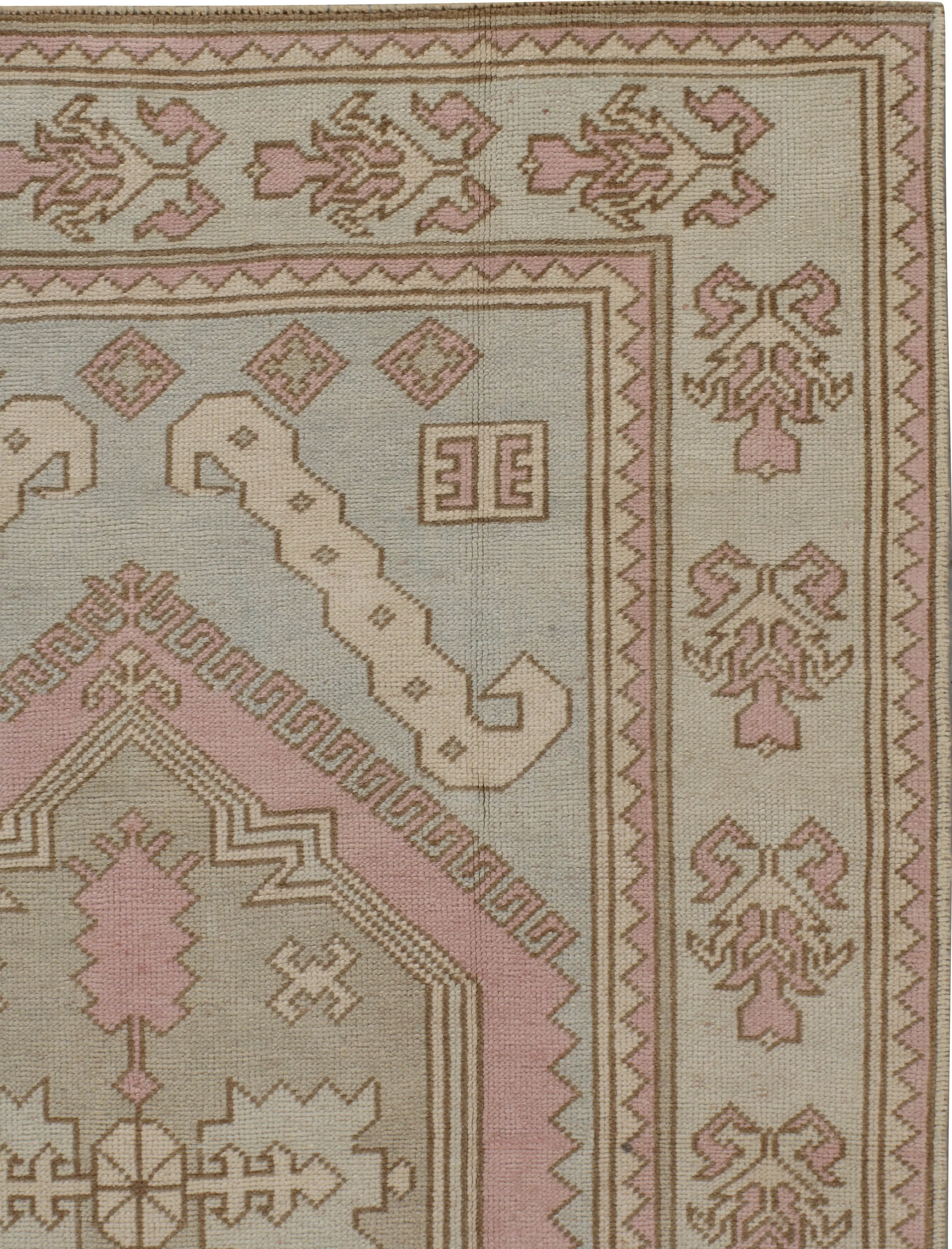 Turkish Oushak Rug 4'7" X 6'7" 2 Turkish Oushak Rug 4'7" X 6'7"