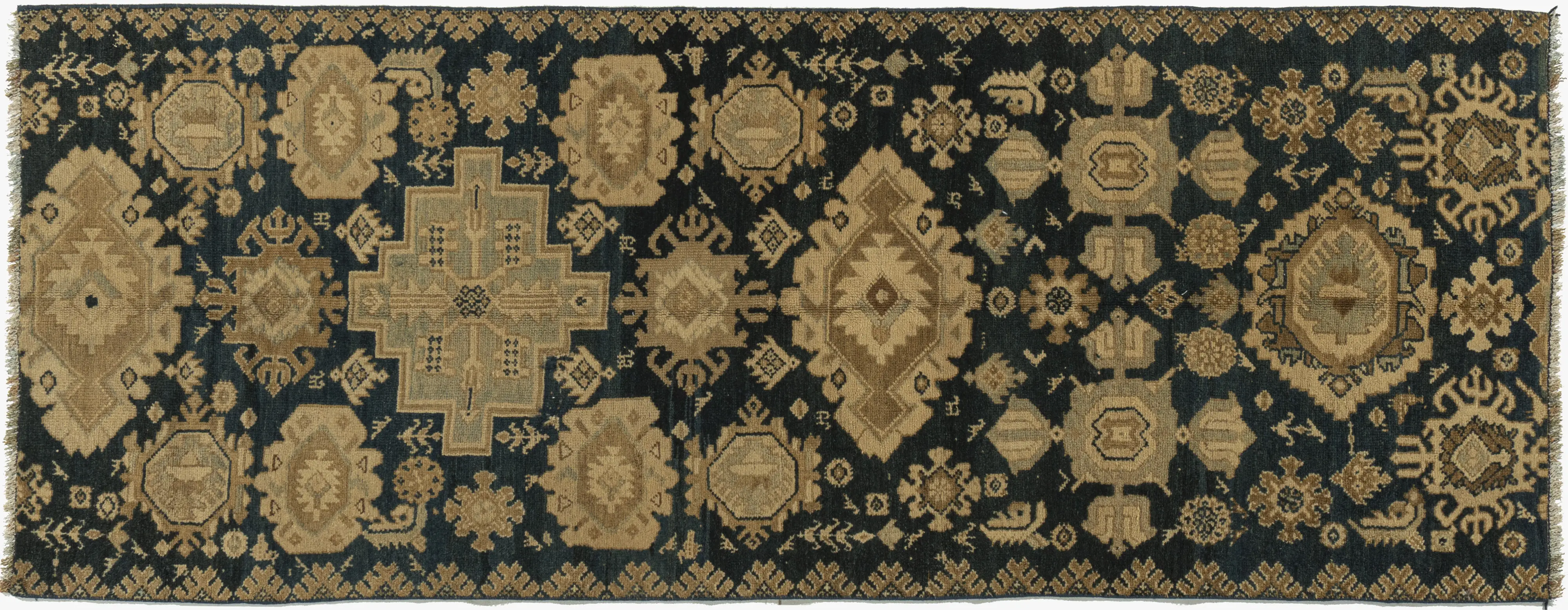 Blue Malayer Hand Knotted Rug, 2'8 X 6'10 1 Blue Malayer Hand Knotted Rug, 2'8 X 6'10